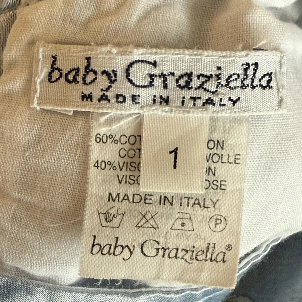 Baby Graziella Striped Blue and‎ White  baby Dress size 1 made in Italy